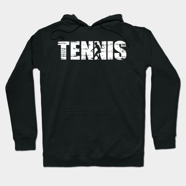 Distressed Look Tennis Gift For Tennis Players Hoodie by OceanRadar